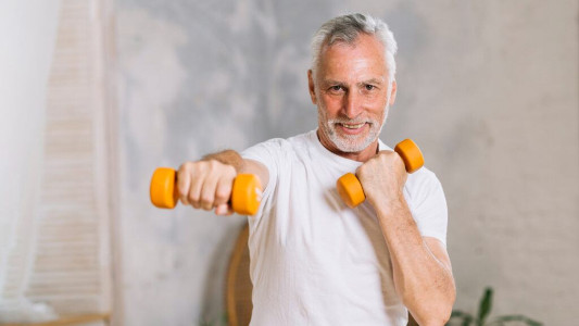 senior working out - fitness training
